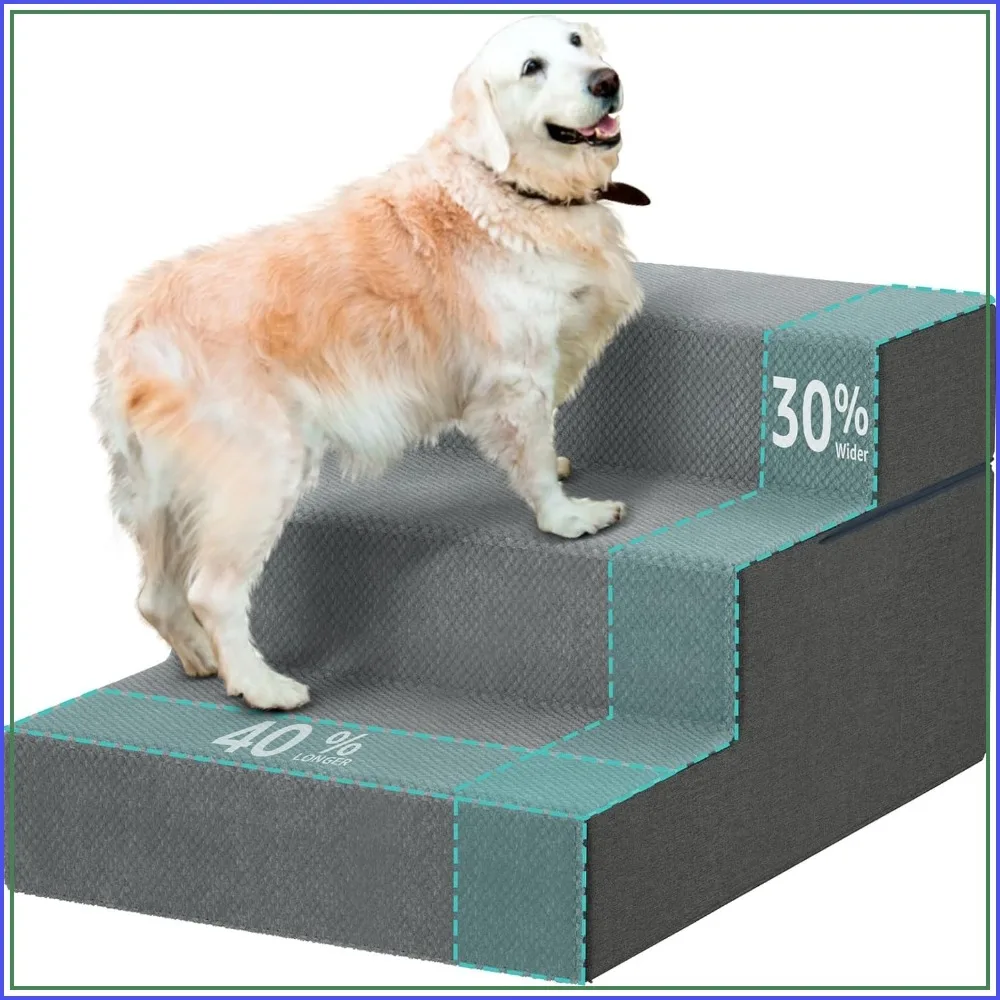 Large Dog Stairs for High Beds - Extra Wide Pet Steps for Tall Beds, 3 Deep Step Cat Ramp for Couch
Large Dog Stairs for High Beds - Extra Wide Pet Steps for Tall Beds, 3 Deep Step Cat Ramp for Couch