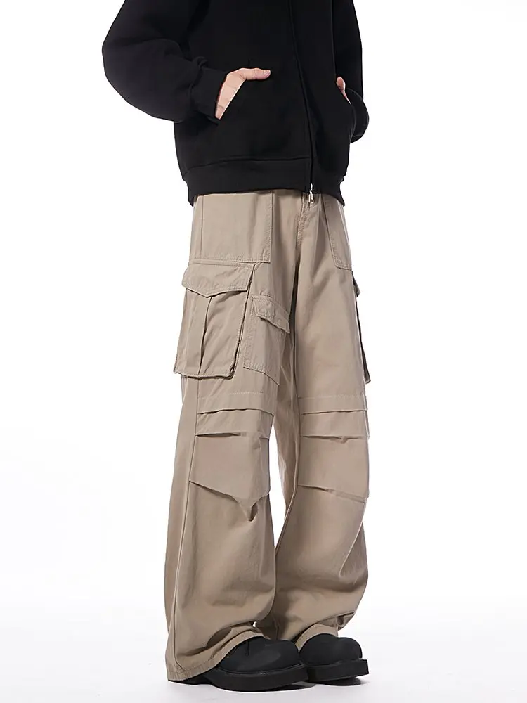 Мужские рабочие брюки на весну и осень с множеством карманов, плиссированным дизайном, широкими штанинами и свободным кроем, повседневные, модные
Мужские рабочие брюки на весну и осень с множеством карманов, плиссированным дизайном, широкими штанинами и свободным кроем, повседневные, модные