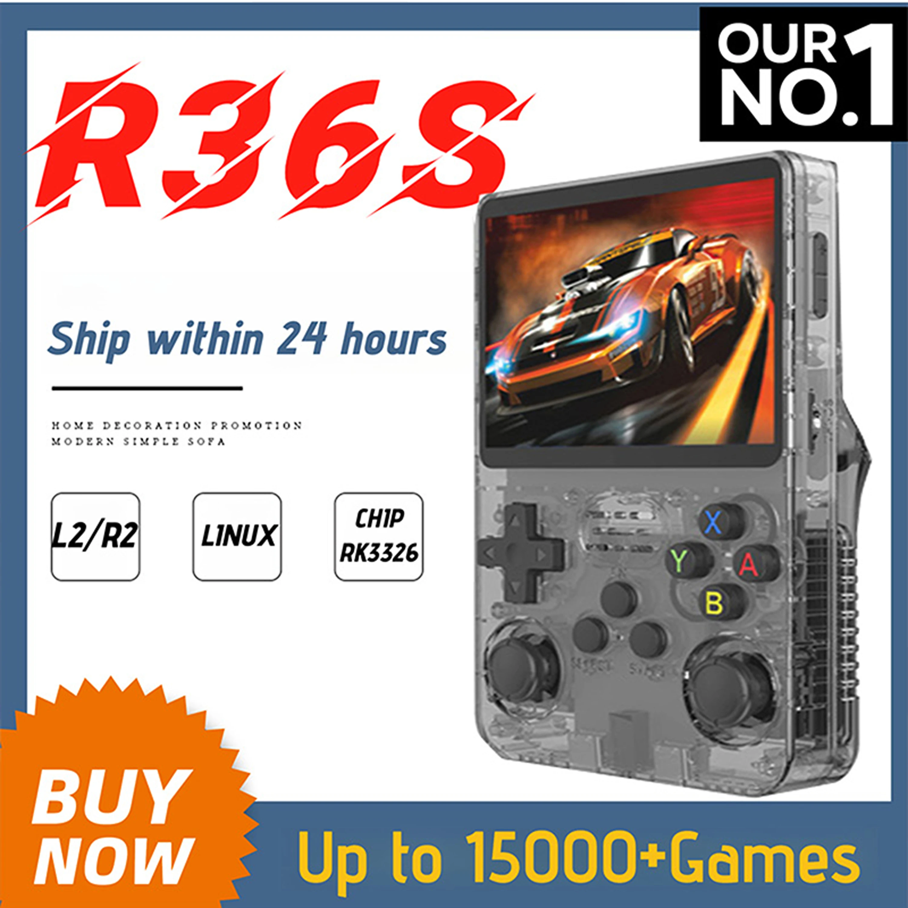 R36S Portable Handheld Game Controller with 3.5" HD Screen, Rechargeable Battery - Perfect Christmas Gift for Gamers
R36S Portable Handheld Game Controller with 3.5" HD Screen, Rechargeable Battery - Perfect Christmas Gift for Gamers