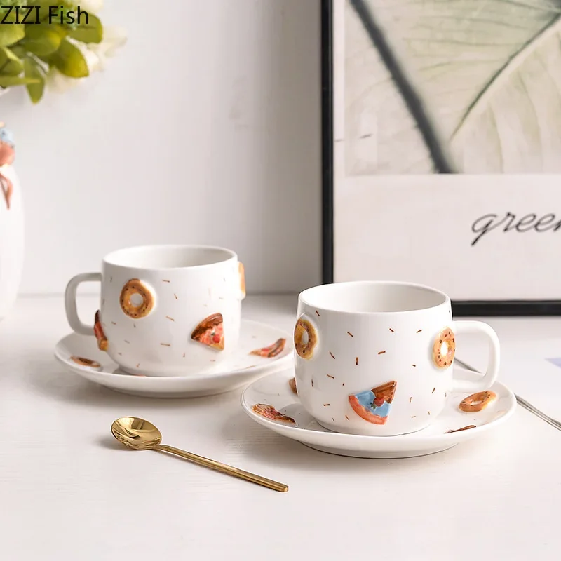 Cute Pizza Donut Relief Ceramic Cup&saucer Mugs Dining Table Coffee Mug Milk Cups Afternoon Tea Teacup Fruit Juice Container
Cute Pizza Donut Relief Ceramic Cup&saucer Mugs Dining Table Coffee Mug Milk Cups Afternoon Tea Teacup Fruit Juice Container