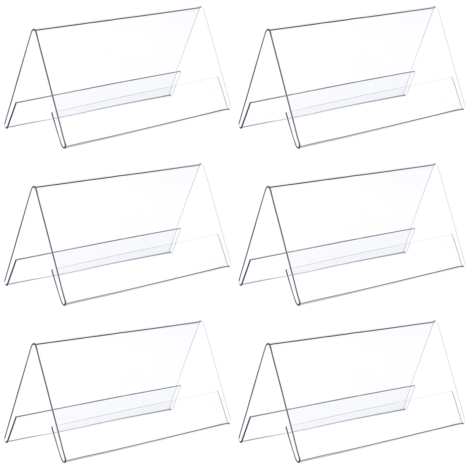 6 Pcs Acrylic Seat Signs Transparent Display Stand 120x60mm V-Shaped Double Sided Name Plates for Events Table Number Holder
6 Pcs Acrylic Seat Signs Transparent Display Stand 120x60mm V-Shaped Double Sided Name Plates for Events Table Number Holder