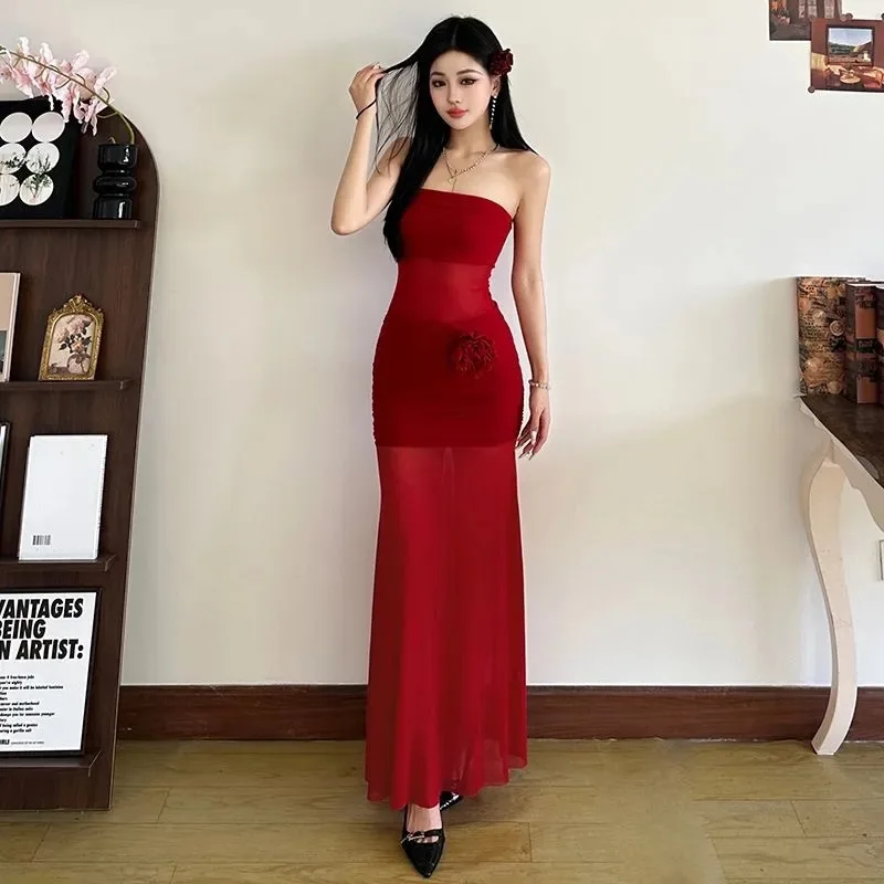 2026 Summer Fashion Design Sense Slimming Elegant Long Dress Seaside Vacation Style See-through Mesh Strapless Dress for Women
2026 Summer Fashion Design Sense Slimming Elegant Long Dress Seaside Vacation Style See-through Mesh Strapless Dress for Women