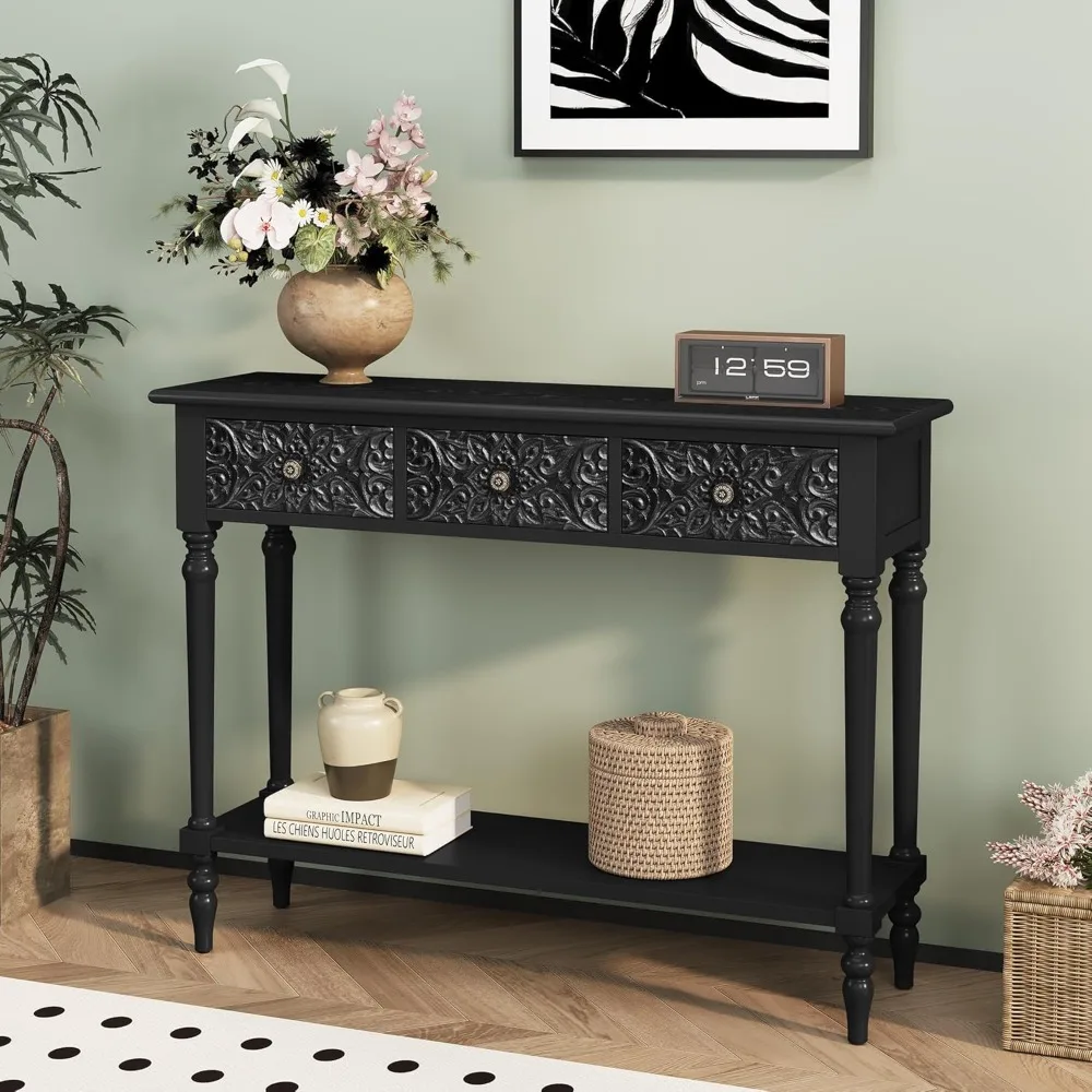 Entryway ole Table with 3 Ders,42" Carved Hallway Table with Open Shel,Long Soa Table or Living Room, Hallway, Behind Couch,Gree
Entryway ole Table with 3 Ders,42" Carved Hallway Table with Open Shel,Long Soa Table or Living Room, Hallway, Behind Couch,Gree