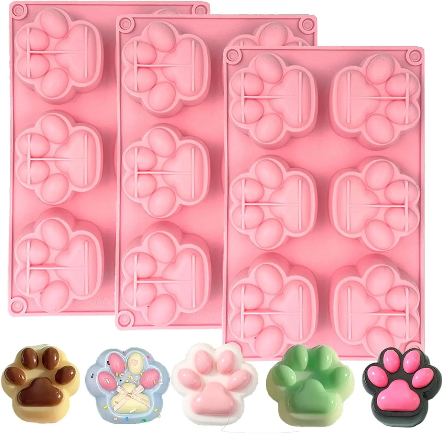 3 Pack Cat Dog Paw Soap Silicone Molds for Soap Candle Making Handmade Fondant Cake Chocolate Mould Baking Accessories
3 Pack Cat Dog Paw Soap Silicone Molds for Soap Candle Making Handmade Fondant Cake Chocolate Mould Baking Accessories