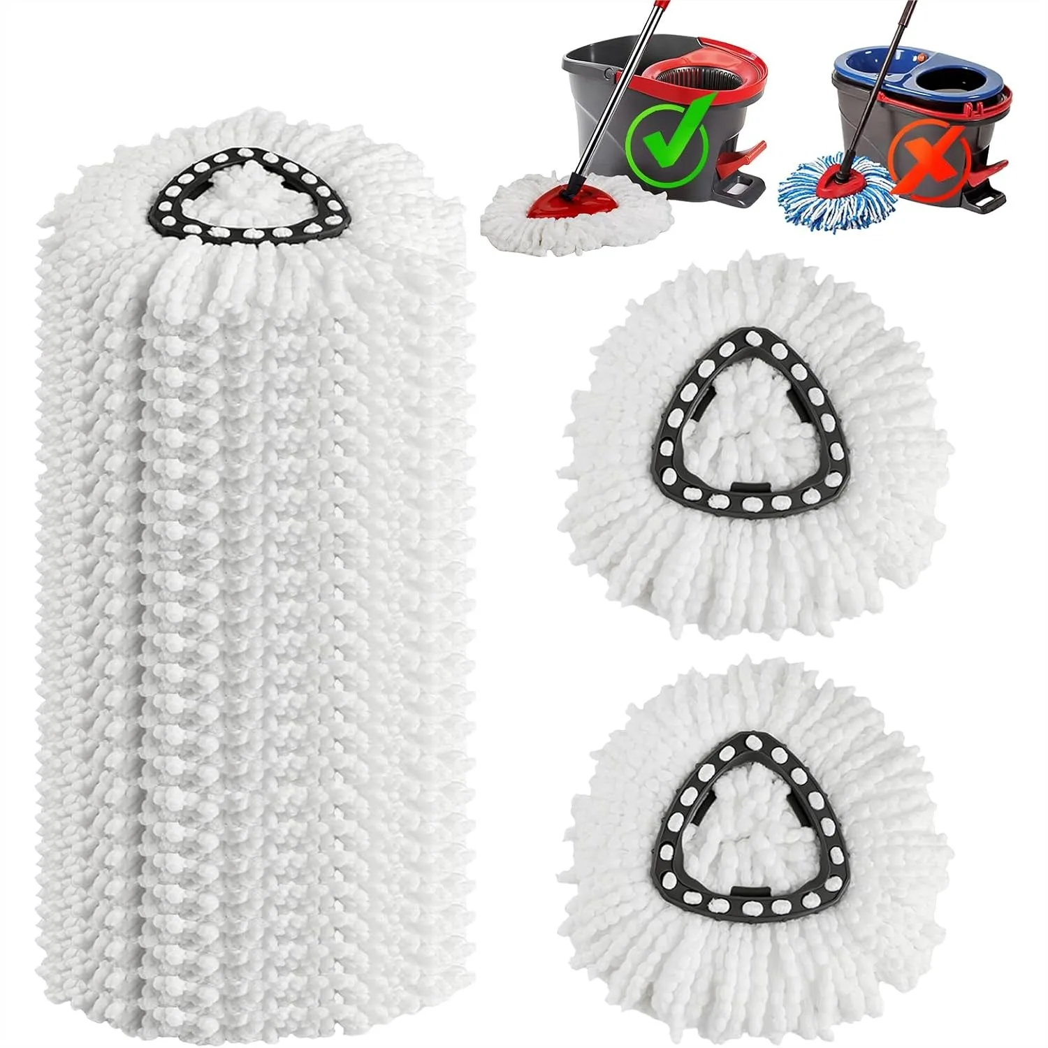 10 Pack Spin Mop Replacement Heads, 100% Microfiber Mop Heads for Oceda Easywring 1-Tank System, 360 Degree Spin Mop Refill for
10 Pack Spin Mop Replacement Heads, 100% Microfiber Mop Heads for Oceda Easywring 1-Tank System, 360 Degree Spin Mop Refill for