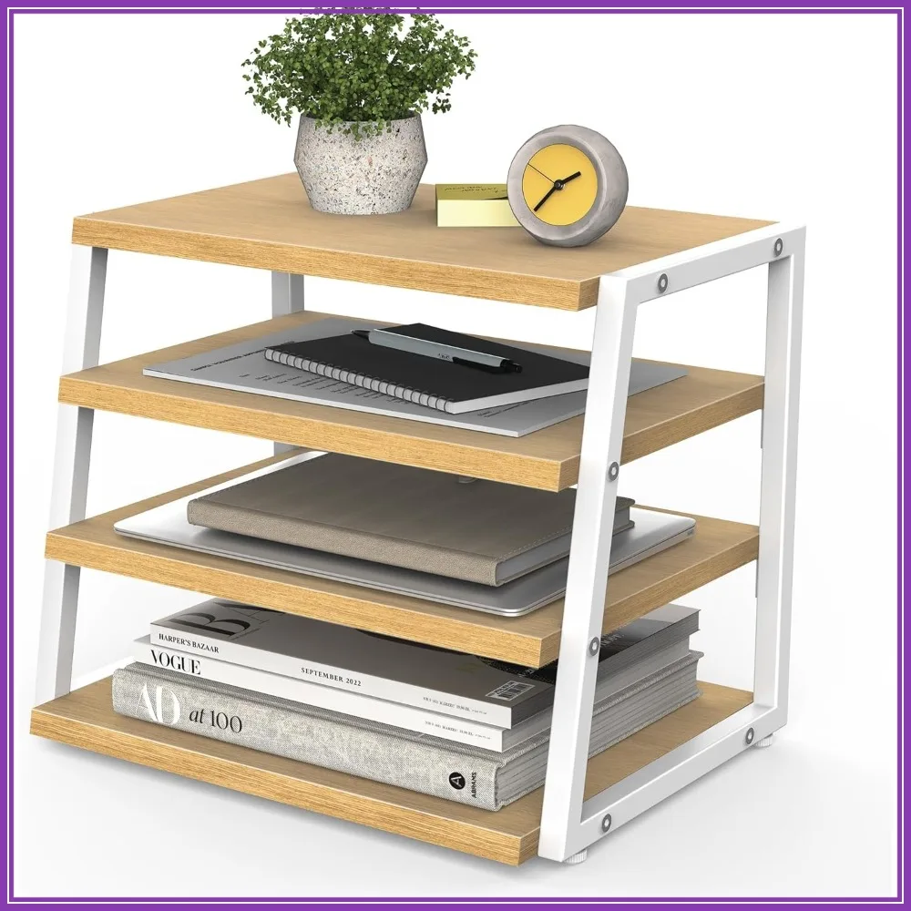 4 Tier Desktop Shelf Organizer, Wood and Metal Office Shelves for A4 Paper, Books, Corner File Storage, Sturdy 132 lbs Capacity
4 Tier Desktop Shelf Organizer, Wood and Metal Office Shelves for A4 Paper, Books, Corner File Storage, Sturdy 132 lbs Capacity