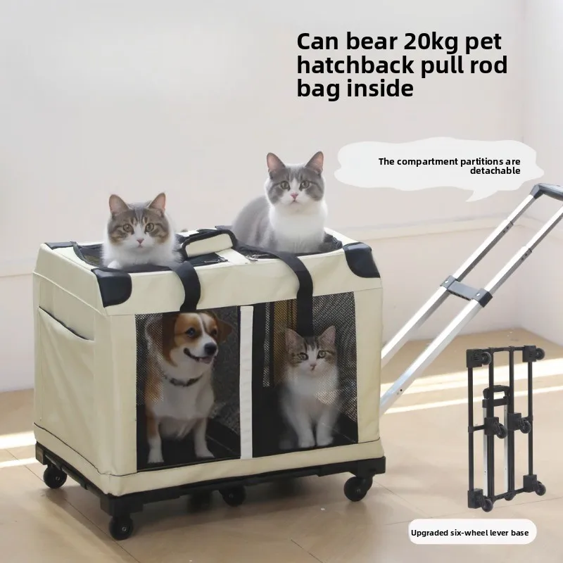 Two Compartments Cat Carrier Portable Pet Trolley for Multiple Cats Breathable Travel Bag with Wheels Large Capacity Cat Trolley
Two Compartments Cat Carrier Portable Pet Trolley for Multiple Cats Breathable Travel Bag with Wheels Large Capacity Cat Trolley