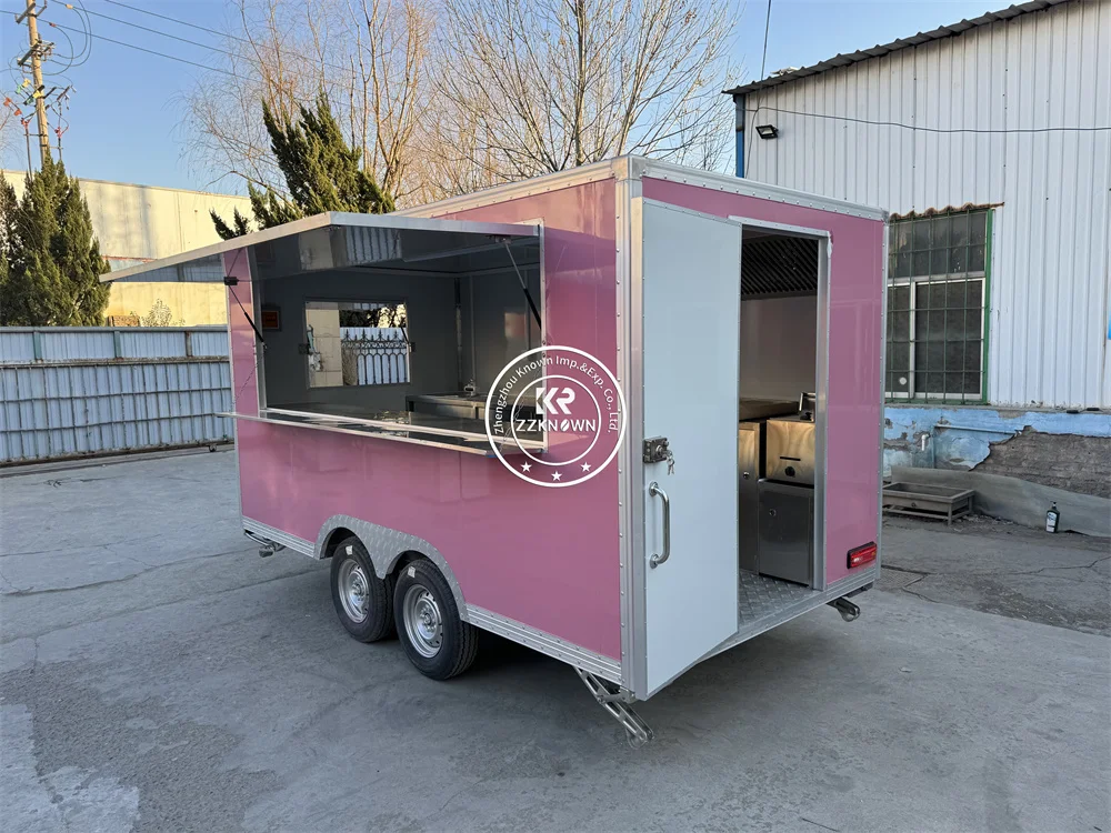 Fast Food Truck Mobile Kitchen Trailer Bubble Tea Kiosk Catering Trailer Fully Equipped Hot Dog Ice Cream Cart Food Trailer
Fast Food Truck Mobile Kitchen Trailer Bubble Tea Kiosk Catering Trailer Fully Equipped Hot Dog Ice Cream Cart Food Trailer