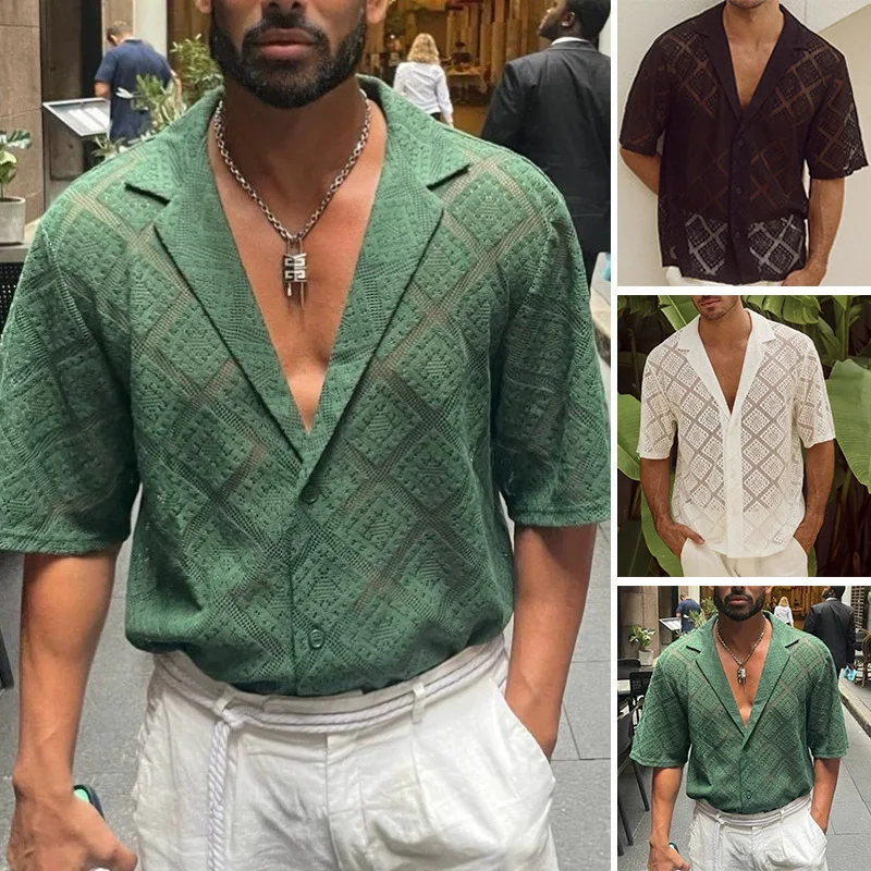 2026 Spring Summer Men's Hollow Out Short Sleeve Shirt Blouse Top Breathable Casual Button Down Clothing Outfit
2026 Spring Summer Men's Hollow Out Short Sleeve Shirt Blouse Top Breathable Casual Button Down Clothing Outfit