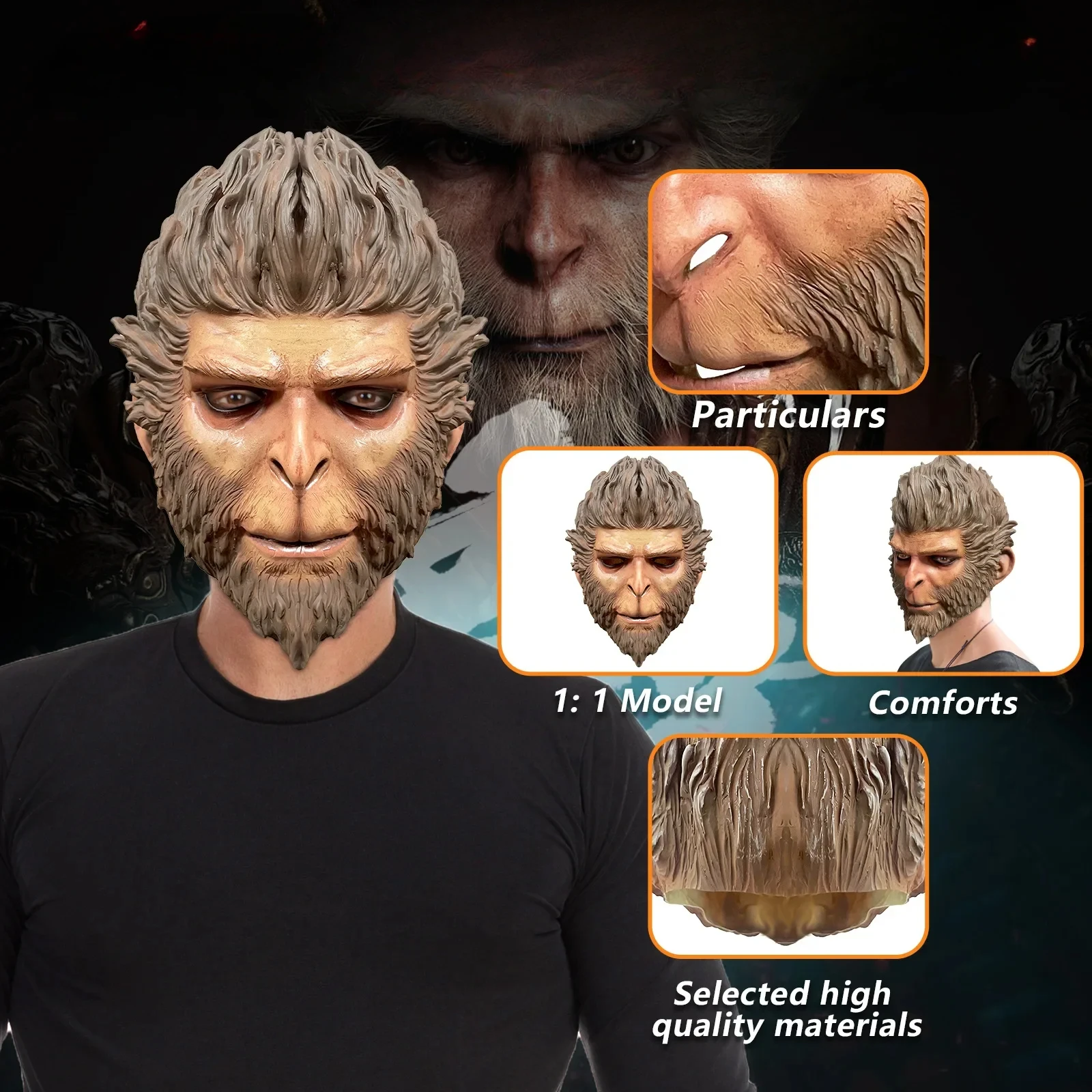 33cm New Black Myth: Wukong Mask Action Figure COS Props Game Peripherals Ornament Collection Desktop Display Halloween Gift Toy
33cm New Black Myth: Wukong Mask Action Figure COS Props Game Peripherals Ornament Collection Desktop Display Halloween Gift Toy