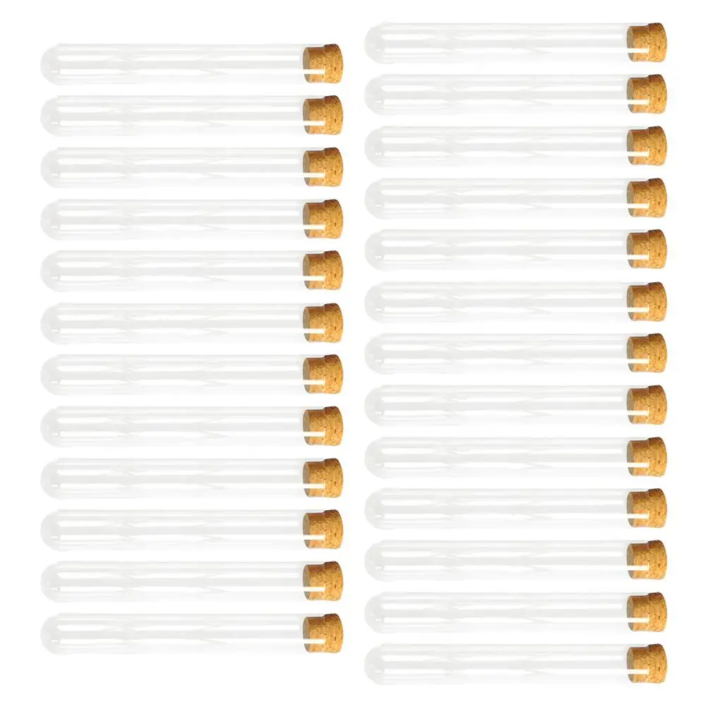 25Pcs Plastic Test Tubes With Cork Stoppers Clear Laboratory Vials For Experiments Powder Liquid Storage Growing Plants Sealed
25Pcs Plastic Test Tubes With Cork Stoppers Clear Laboratory Vials For Experiments Powder Liquid Storage Growing Plants Sealed
