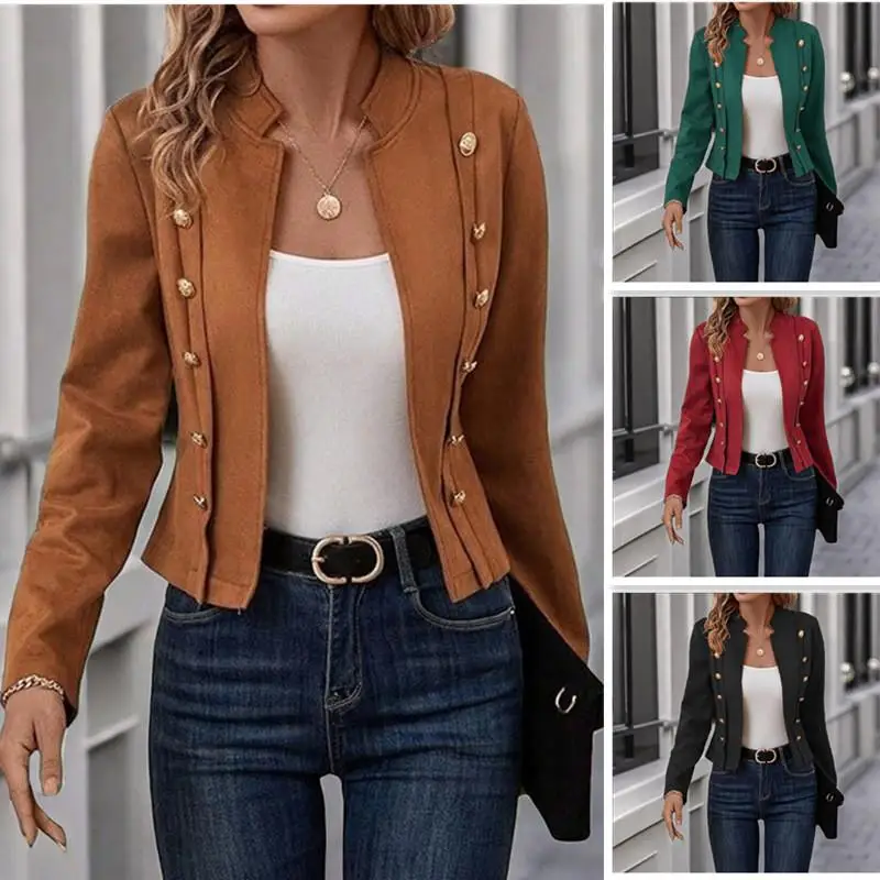 Женское осенне-зимнее пальто-кардиган с множеством пуговиц, повседневное, однотонное, с длинными рукавами и воротником-стойкой
Женское осенне-зимнее пальто-кардиган с множеством пуговиц, повседневное, однотонное, с длинными рукавами и воротником-стойкой