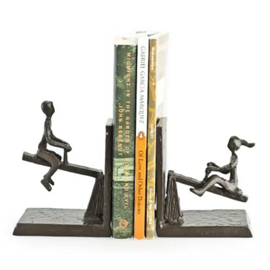 . ZI13023 See-Saw Metal Bookend Set. Iron Metal Art for Home and Office Decor Decorative bookends for Shelves. Perfect Accents
. ZI13023 See-Saw Metal Bookend Set. Iron Metal Art for Home and Office Decor Decorative bookends for Shelves. Perfect Accents