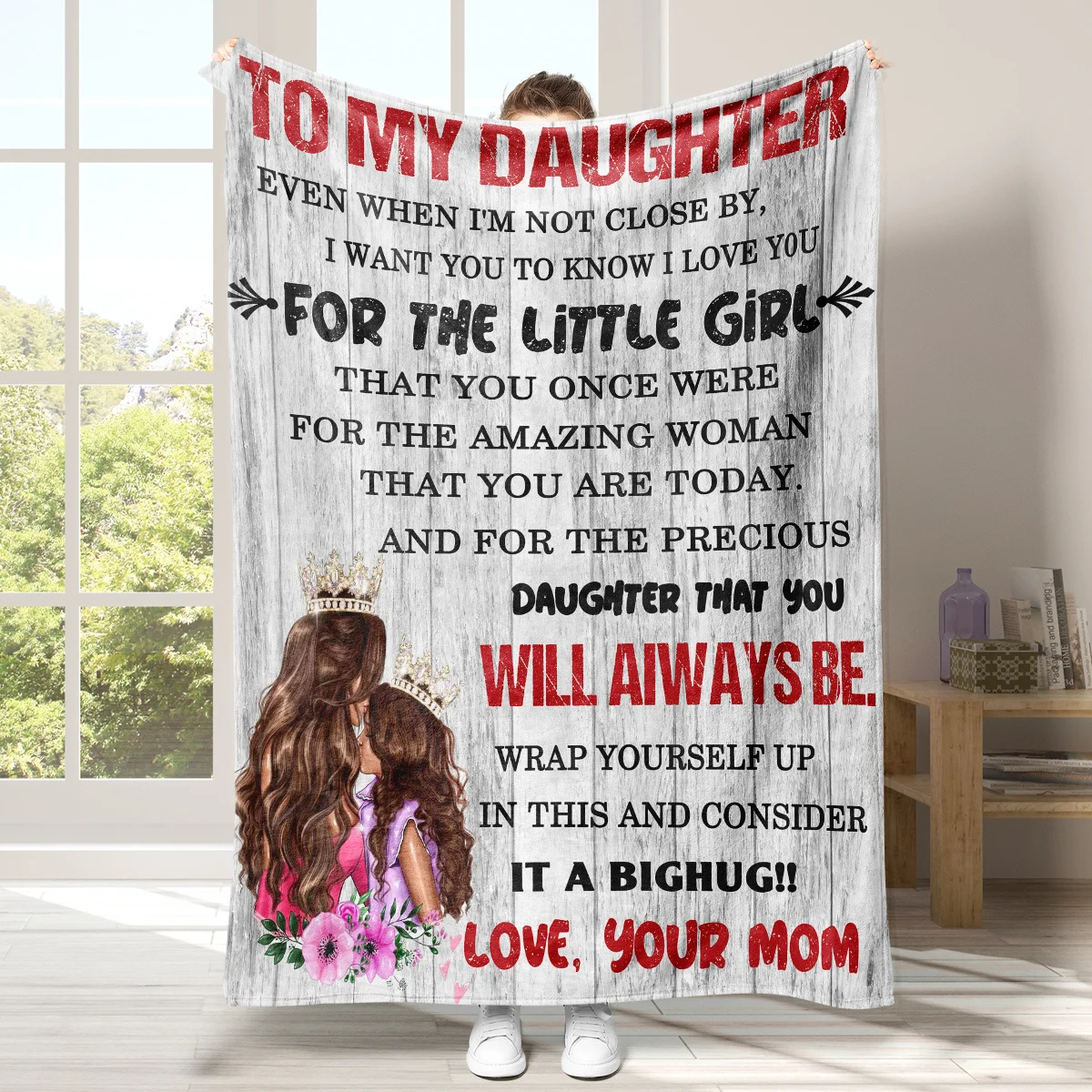 1pc Flannel Printed Blanket, To My Daughter Blanket From Mon, Warm Cozy Soft Throw Blankets For Couch, Bed, Sofa
1pc Flannel Printed Blanket, To My Daughter Blanket From Mon, Warm Cozy Soft Throw Blankets For Couch, Bed, Sofa
