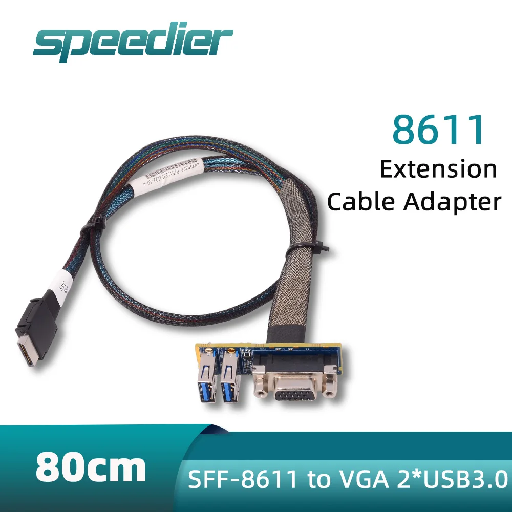 Oculink SFF 8611 To VGA SFF-8611 To USB3.0 Server Adapter Cable for Connect To Sff-8611 Interface Internal SAS RAID Card 80cm
Oculink SFF 8611 To VGA SFF-8611 To USB3.0 Server Adapter Cable for Connect To Sff-8611 Interface Internal SAS RAID Card 80cm