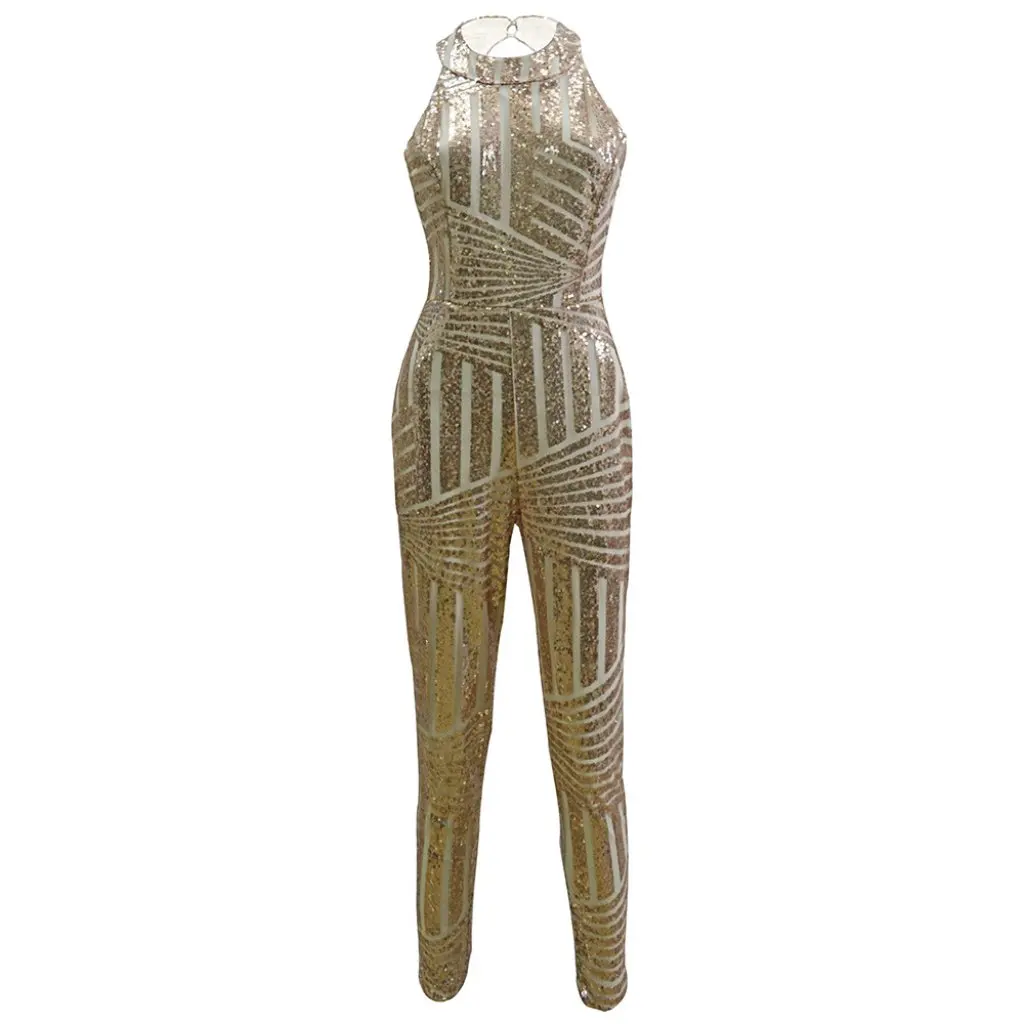 Women's Slim-Fit Sequin Jumpsuit Round-Neck Backless High Elasticity Nightclub Stage Outfit Trendy Long-Leg Sexy Design
Women's Slim-Fit Sequin Jumpsuit Round-Neck Backless High Elasticity Nightclub Stage Outfit Trendy Long-Leg Sexy Design