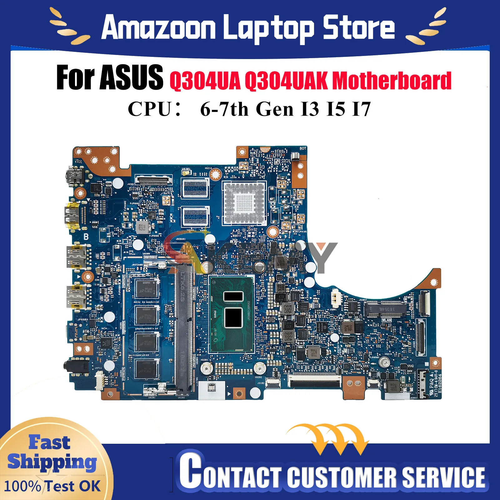Q304UA Laptop Motherboard For ASUS VivoBook Q304UA Q304UAK Q304U Notebook Mainboard With I3 I5 I7 CPU 100% tests OK fast ship
Q304UA Laptop Motherboard For ASUS VivoBook Q304UA Q304UAK Q304U Notebook Mainboard With I3 I5 I7 CPU 100% tests OK fast ship