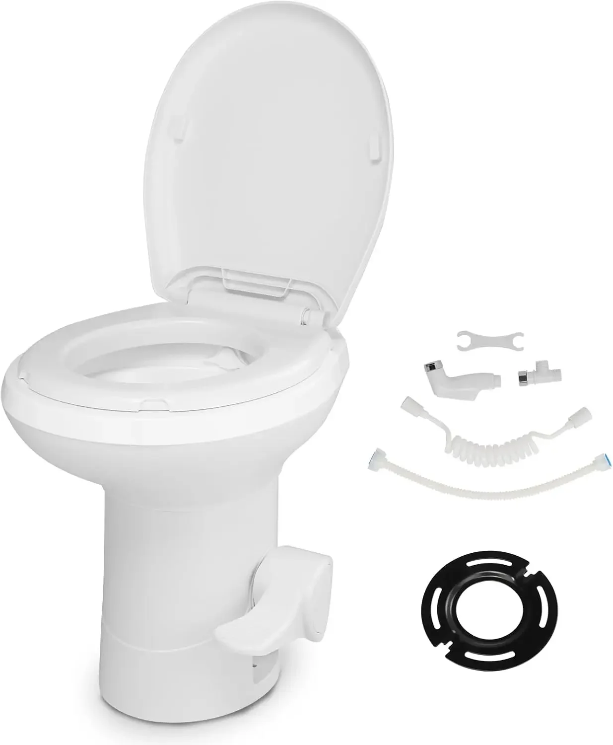 BestsellerRV Toilet, Gravity Flush Toilet with Foot Pedal Flush, Standard Height Gravity Camper Toilet For RVs, Trailers, and Ou
BestsellerRV Toilet, Gravity Flush Toilet with Foot Pedal Flush, Standard Height Gravity Camper Toilet For RVs, Trailers, and Ou
