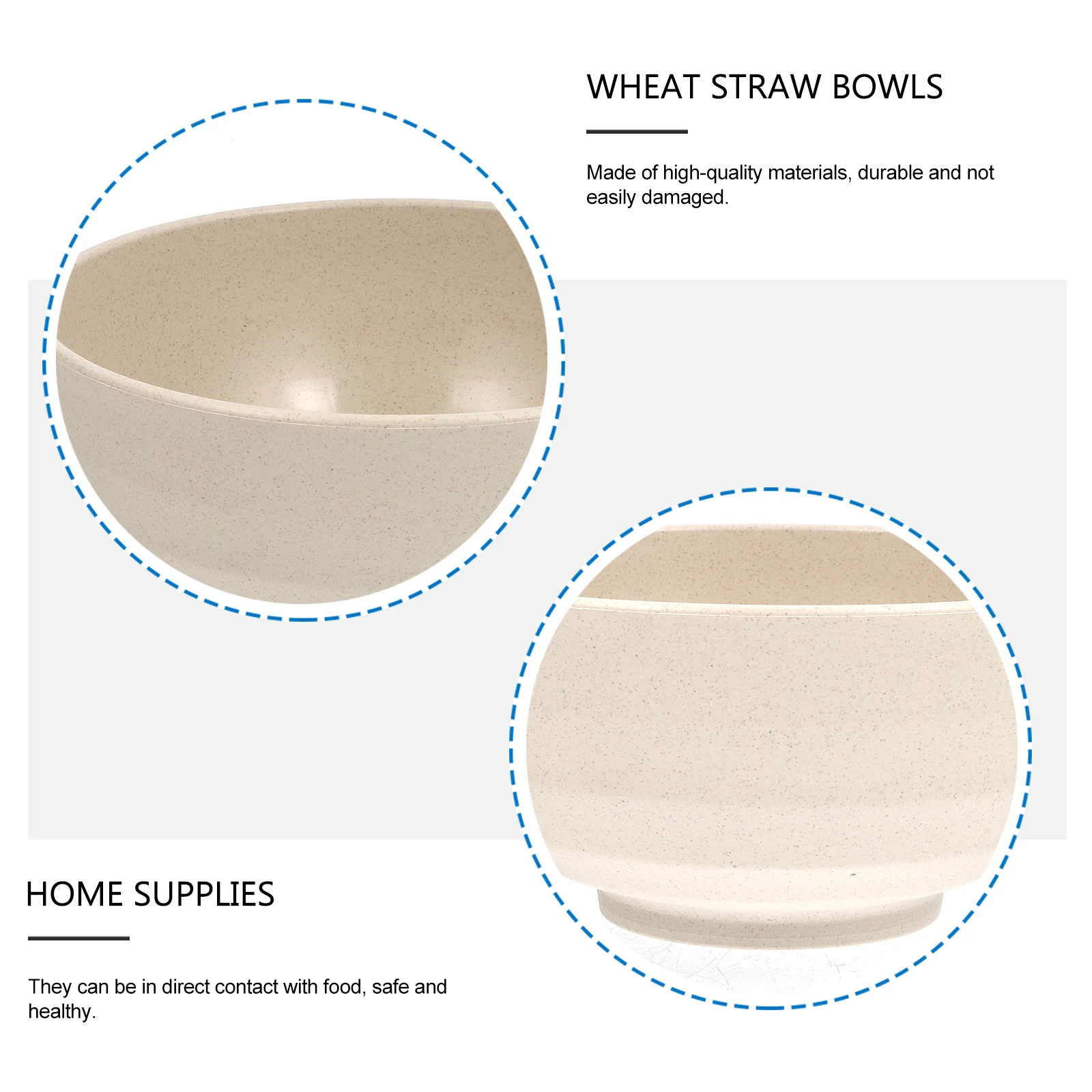 4 шт., миски для еды из пшеничной соломы, высококачественные толстые штабелируемые нескользящие миски для рисового салата, кухонные принадлежности, миски для риса 
4 шт., миски для еды из пшеничной соломы, высококачественные толстые штабелируемые нескользящие миски для рисового салата, кухонные принадлежности, миски для риса