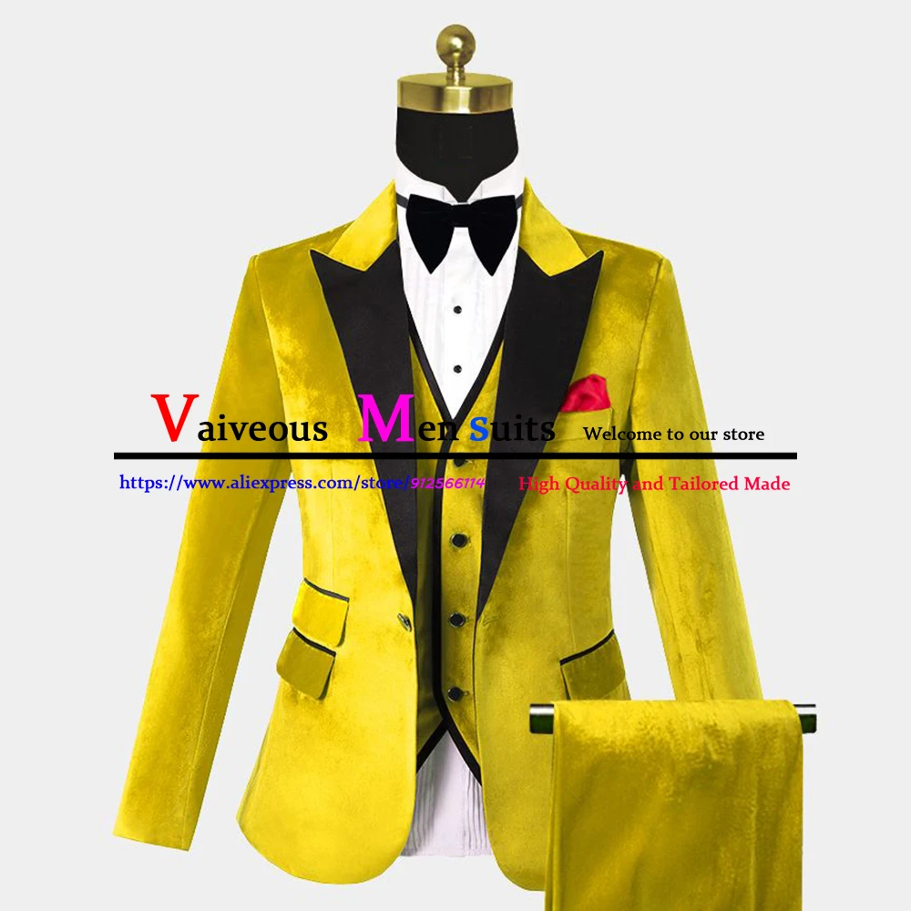 Slim Fit Men Suit Velvet Wedding Suits For Men Luxury Groom Party Prom Tuxedos 3 Pieces Jacket Vest Pant Blazer Sets Customized
Slim Fit Men Suit Velvet Wedding Suits For Men Luxury Groom Party Prom Tuxedos 3 Pieces Jacket Vest Pant Blazer Sets Customized