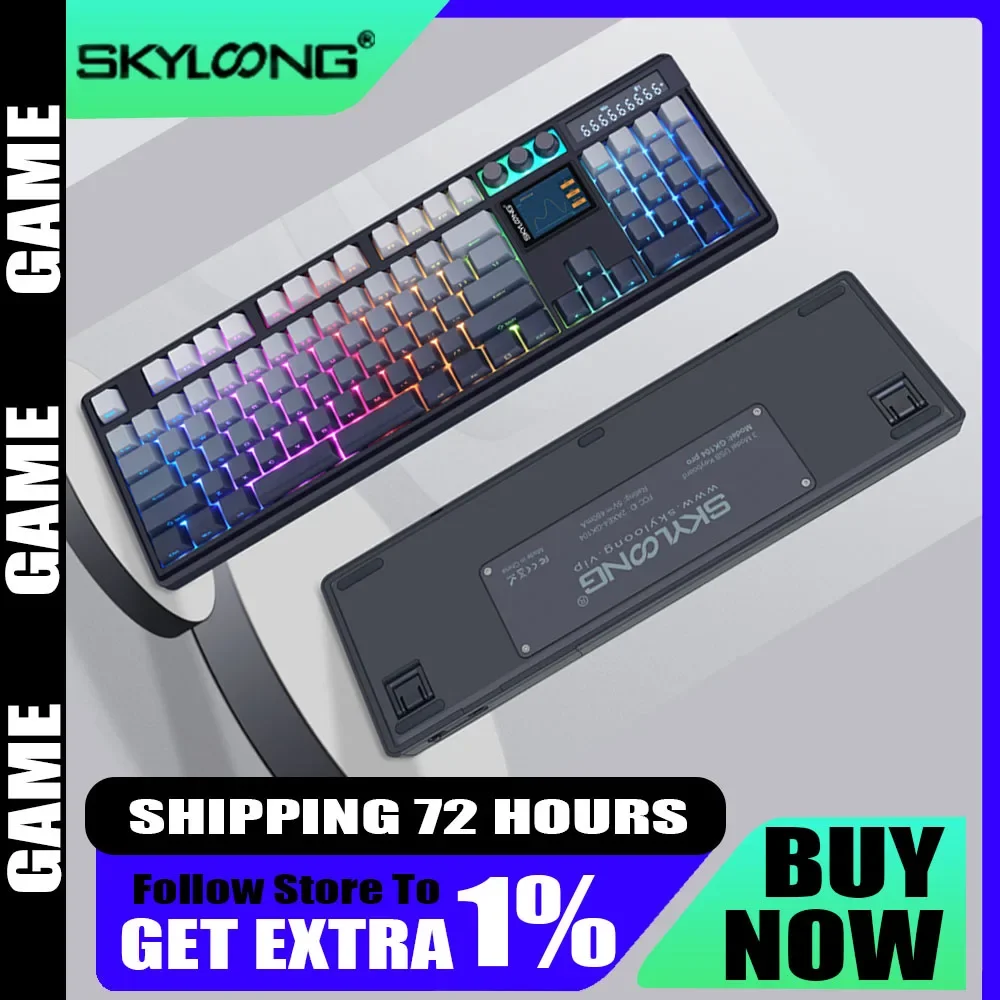Механическая клавиатура Skyloong Gk104pro, 8k, двойной умный экран с ручкой, три режима, индивидуальная беспроводная игровая клавиатура, калькулятор
Механическая клавиатура Skyloong Gk104pro, 8k, двойной умный экран с ручкой, три режима, индивидуальная беспроводная игровая клавиатура, калькулятор