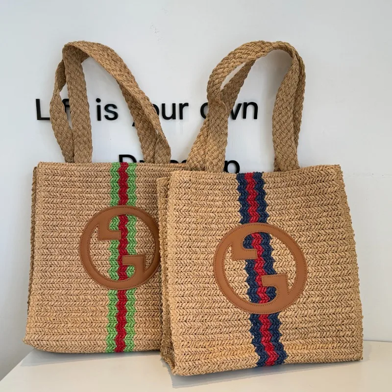 Women Minimalist Straw Woven Handbag Retro Large Capacity Shoulder Tote Bag Casual Summer Beach Seaside Vacation Commute Bag
Women Minimalist Straw Woven Handbag Retro Large Capacity Shoulder Tote Bag Casual Summer Beach Seaside Vacation Commute Bag
