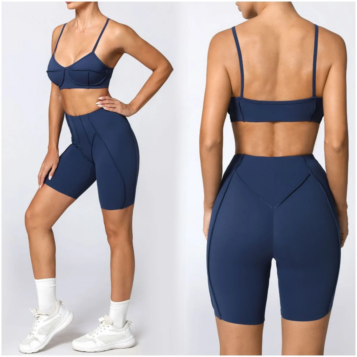 Seamless Yoga Sets Sports Fitness High Waist Hip-lifting Shapeing Leggings Backless Bra Suit Workout Gym Shorts Sets for Women
Seamless Yoga Sets Sports Fitness High Waist Hip-lifting Shapeing Leggings Backless Bra Suit Workout Gym Shorts Sets for Women
