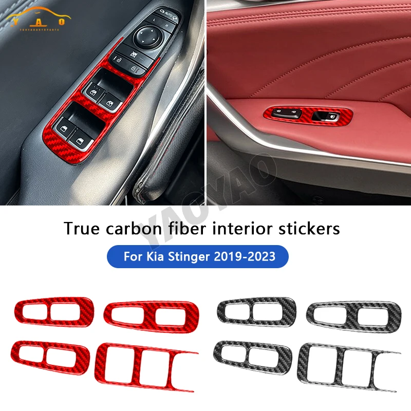 For Kia Stinger 2019-2023 Real Car Window Button Frame Real Carbon Fiber Trim Sticker Lifter Glass Switch Protector Stick
For Kia Stinger 2019-2023 Real Car Window Button Frame Real Carbon Fiber Trim Sticker Lifter Glass Switch Protector Stick