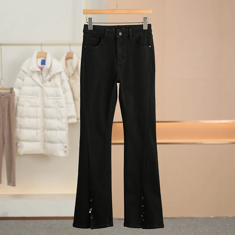 Fleece Lined Micro Flared Jeans Winter Collection Women's Fashion Bootcut Slit Design Warm Denim Tights Natural Waist Long Tr...
Fleece Lined Micro Flared Jeans Winter Collection Women's Fashion Bootcut Slit Design Warm Denim Tights Natural Waist Long Tr...