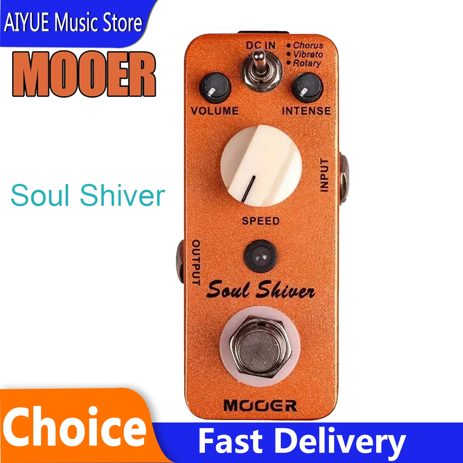 MOOER Soul Shiver Guitar Effect Pedal Modulation Chorus Vibrato Rotary Multi Modulation Classic 60's Sound True Bypass Pedals
MOOER Soul Shiver Guitar Effect Pedal Modulation Chorus Vibrato Rotary Multi Modulation Classic 60's Sound True Bypass Pedals