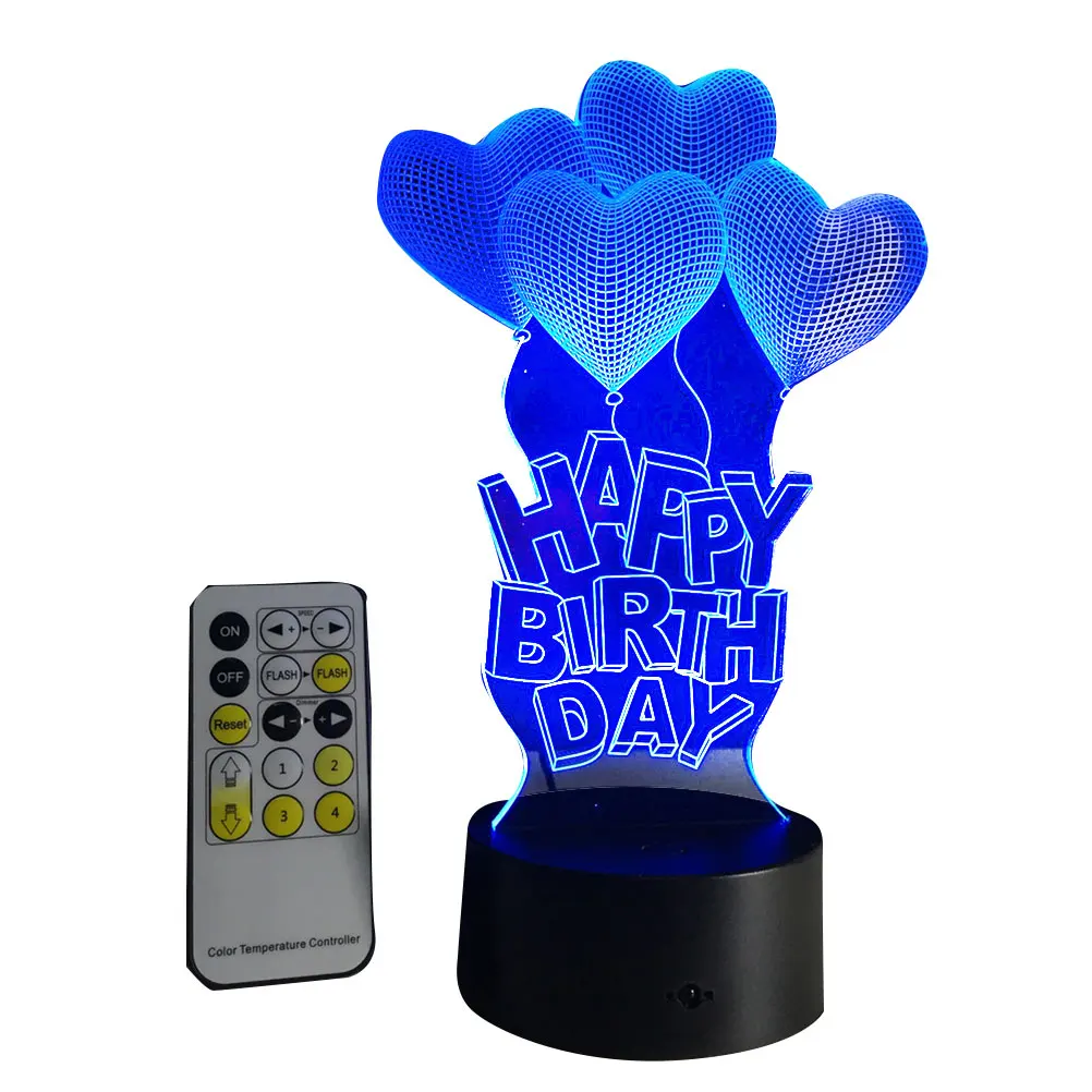 3D Birthday Table Lamp LED Projection Night Light Adjustable Brightness Flashing Mode USB Powered
3D Birthday Table Lamp LED Projection Night Light Adjustable Brightness Flashing Mode USB Powered