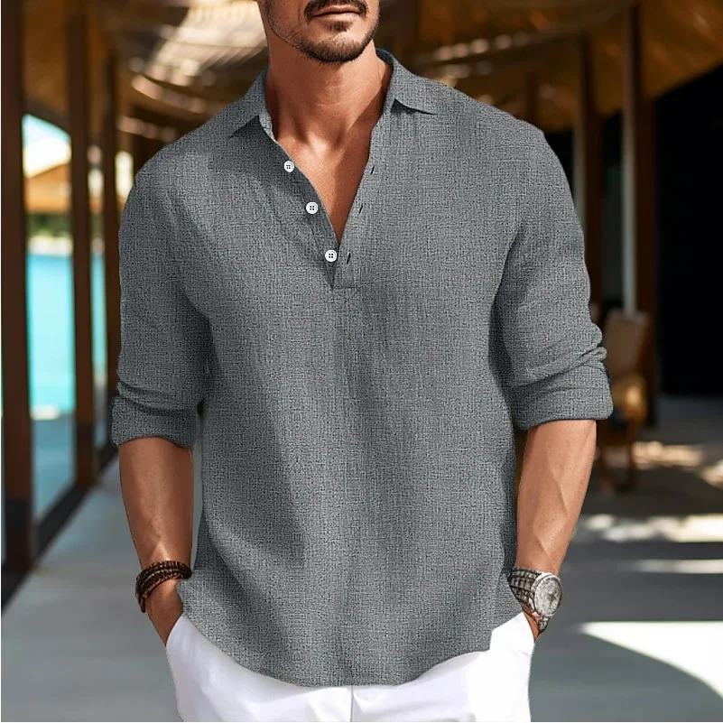 Spring Summer Europe and America Men Linen Shirt Solid White Long Sleeve Blouse Home Casual Fashion Lapel Shirt Hemp Top
Spring Summer Europe and America Men Linen Shirt Solid White Long Sleeve Blouse Home Casual Fashion Lapel Shirt Hemp Top