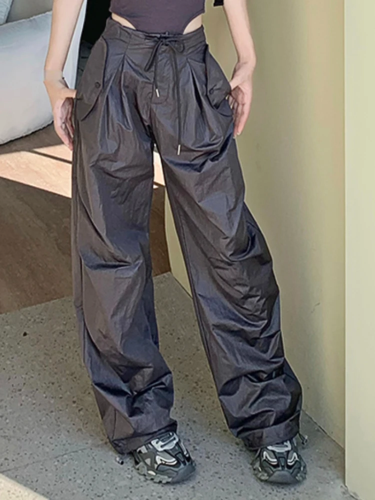 Summer High Street Cargo Pants Women Strappy Korean Style Vintage Baggy Pants Female Pockets Casual Fashion Long Pants 2023 New
Summer High Street Cargo Pants Women Strappy Korean Style Vintage Baggy Pants Female Pockets Casual Fashion Long Pants 2023 New