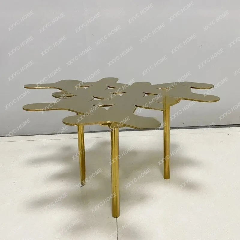 L stainless steel light luxury creative hollow design sofa edge table removable living room rest table
L stainless steel light luxury creative hollow design sofa edge table removable living room rest table
