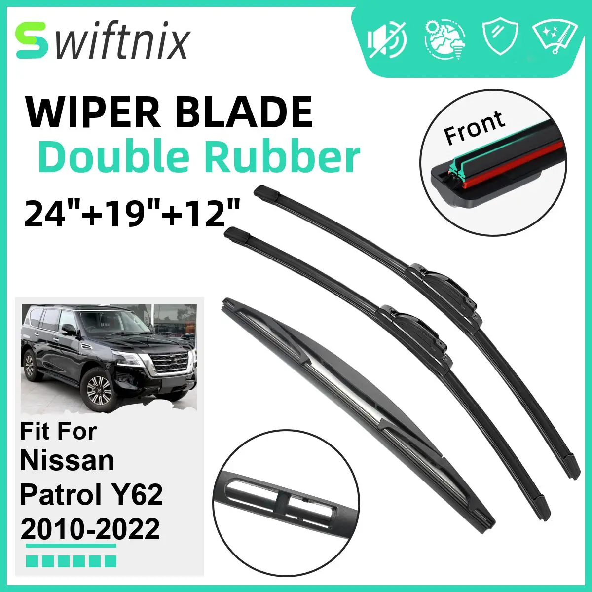 Двойные резиновые автомобильные дворники для Nissan патруль Y62 2010-2022, стеклоочистители, резиновые автомобильные аксессуары 2020 2021 2022
Двойные резиновые автомобильные дворники для Nissan патруль Y62 2010-2022, стеклоочистители, резиновые автомобильные аксессуары 2020 2021 2022