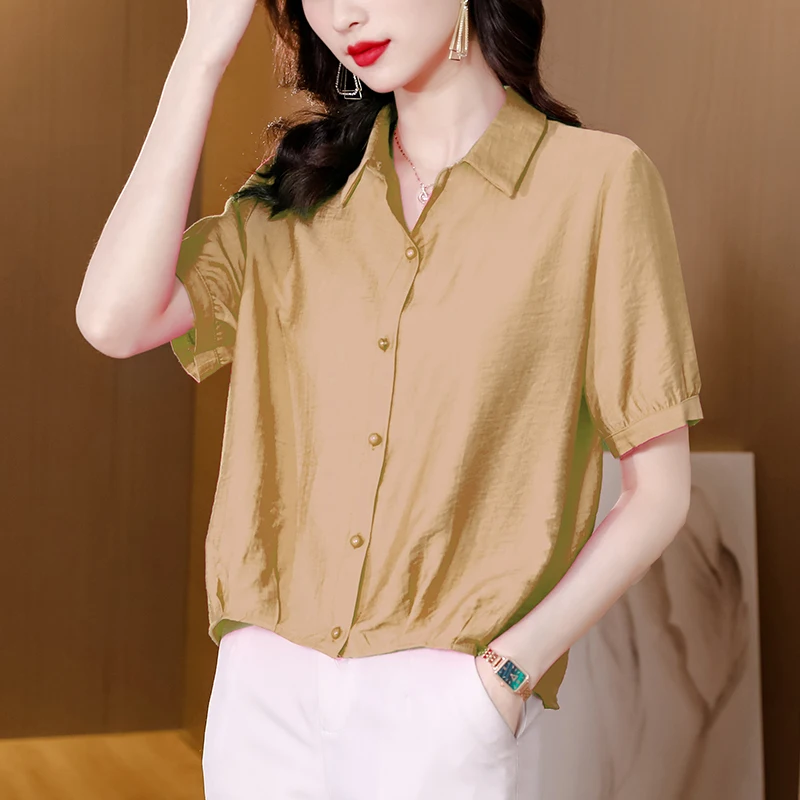 Summer New Solid Color Shirt Linen Cotton Single-Breasted Short Sleeve Women's Loose Fashion Style
Summer New Solid Color Shirt Linen Cotton Single-Breasted Short Sleeve Women's Loose Fashion Style