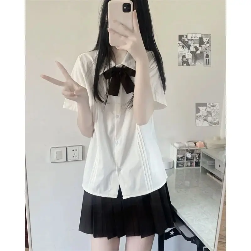 Summer for Schools Style Organ Pleated Shirt Women's Japanese Style JK Uniform Skirt Suit Student Basic Style Short Sleeve White
Summer for Schools Style Organ Pleated Shirt Women's Japanese Style JK Uniform Skirt Suit Student Basic Style Short Sleeve White