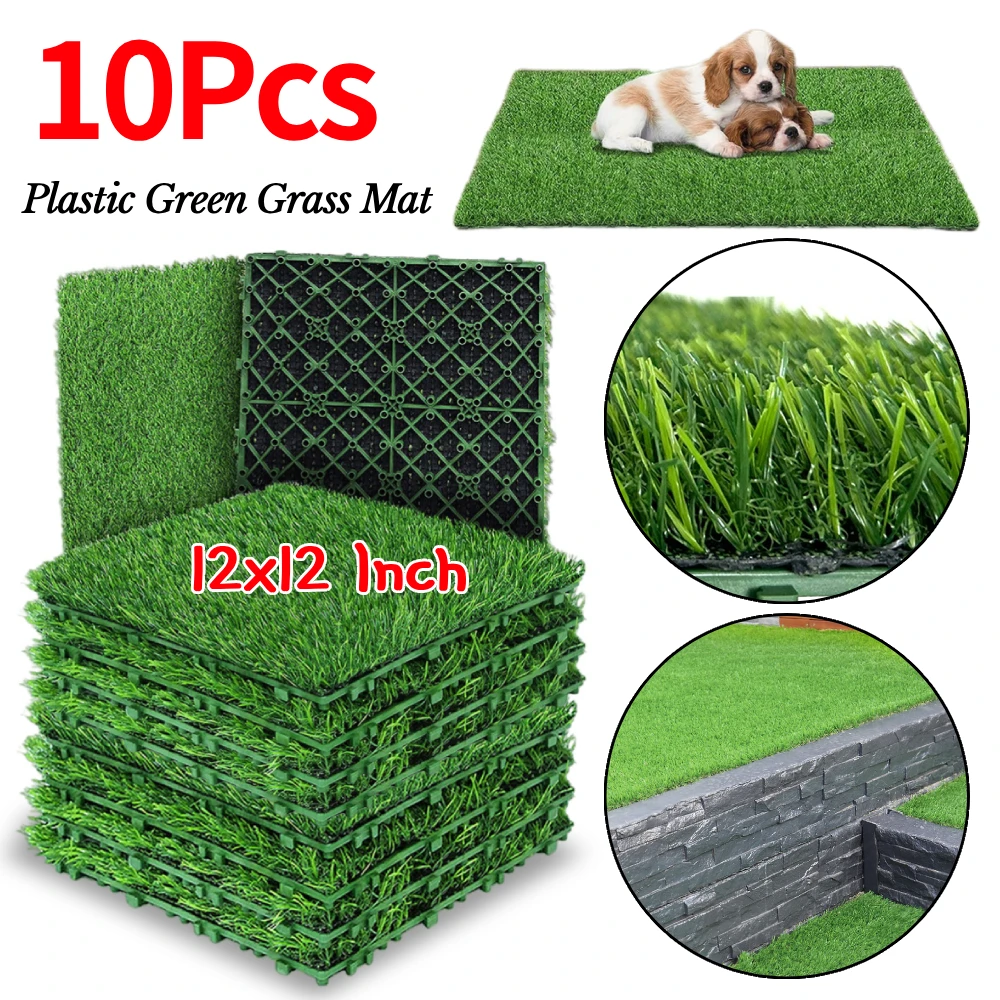 10Pcs 12x12 Inch Plastic Carpet Realistic Grass Turf Tile Interlocking Grass Deck Artificial Green Grass Mat for Garden Patio
10Pcs 12x12 Inch Plastic Carpet Realistic Grass Turf Tile Interlocking Grass Deck Artificial Green Grass Mat for Garden Patio
