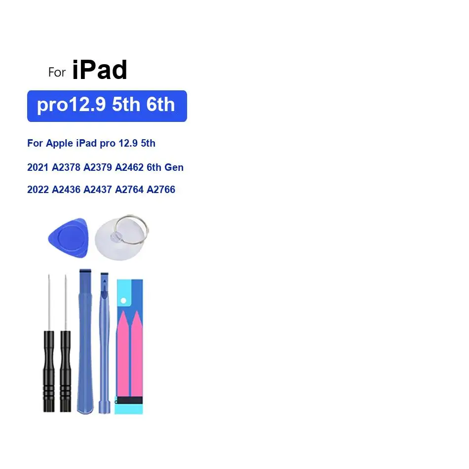 Tablet Battery 9720mAh For Apple iPad Pro 12.9 5th 2021 A2378 A2379 A2462 6th Gen 2022 A2436 A2437 A2764 A2766 pro12.9
Tablet Battery 9720mAh For Apple iPad Pro 12.9 5th 2021 A2378 A2379 A2462 6th Gen 2022 A2436 A2437 A2764 A2766 pro12.9