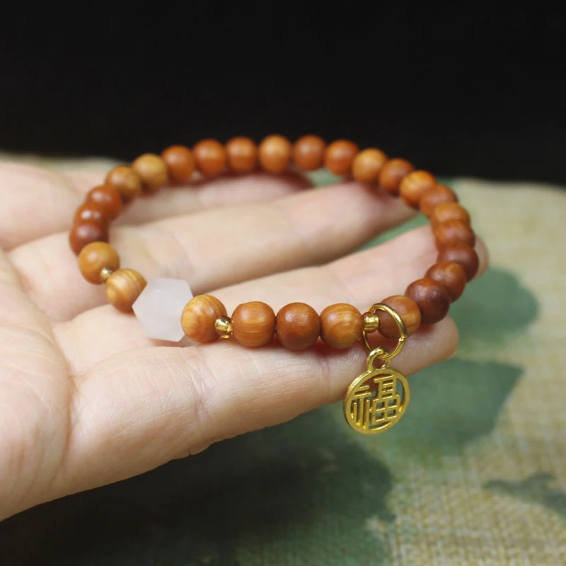 Banyan wood high-oil content 6mm bracelet with fortune charm, forest-style unisex Buddhist prayer beads wooden bracelet jewelry
Banyan wood high-oil content 6mm bracelet with fortune charm, forest-style unisex Buddhist prayer beads wooden bracelet jewelry