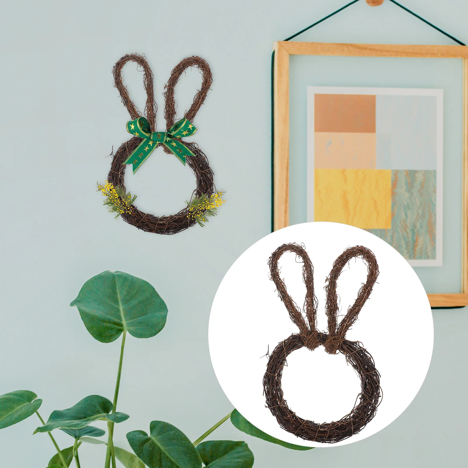 Rattan Wreath DIY Bunny Shape Garland Frame for Making Decorative Floral Rings Easter Home Garden Hanging Accessories
Rattan Wreath DIY Bunny Shape Garland Frame for Making Decorative Floral Rings Easter Home Garden Hanging Accessories