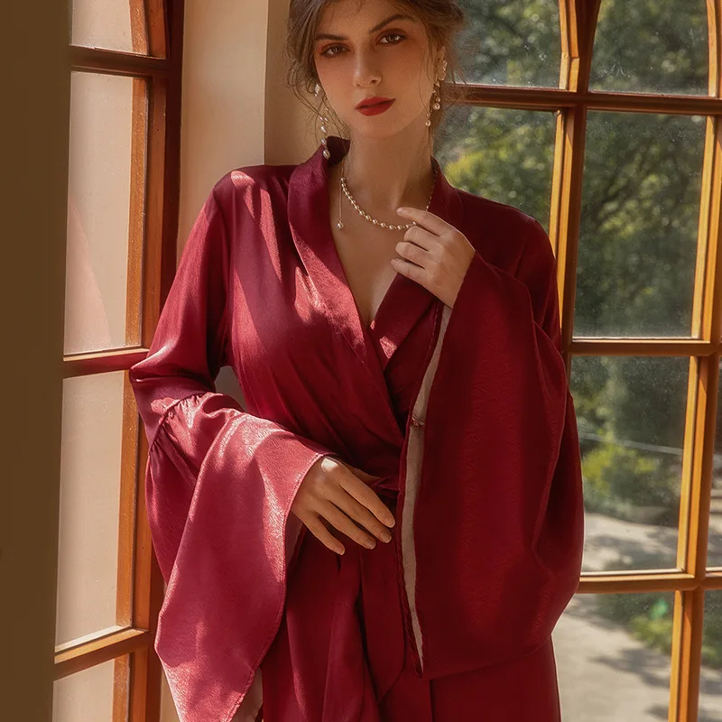Bride Kimono Robe Women Wedding Bathrobe Dressing Gown Summer V-Neck Sleepwear Home Clothes With Belt Nightgown Loungewear
Bride Kimono Robe Women Wedding Bathrobe Dressing Gown Summer V-Neck Sleepwear Home Clothes With Belt Nightgown Loungewear