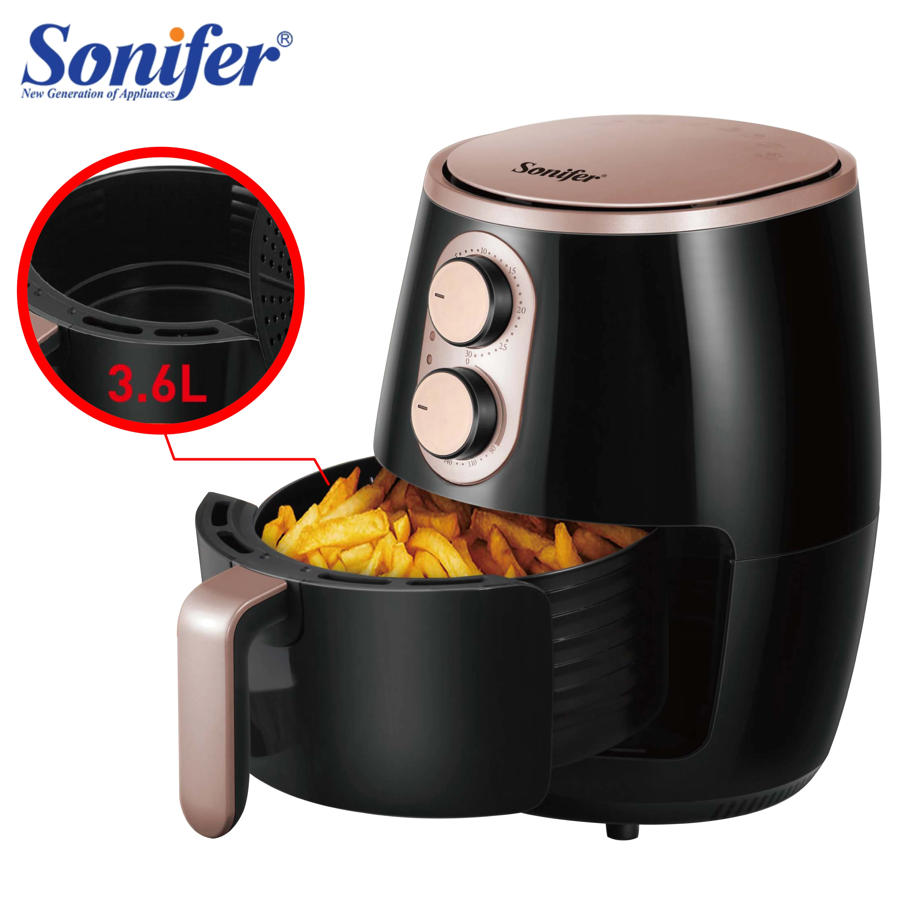 Умная фритюрница Sonifer 3.6L, духовка без масла, многофункциональная электрическая фритюрница, антипригарная корзина, кухонная фритюрница
Умная фритюрница Sonifer 3.6L, духовка без масла, многофункциональная электрическая фритюрница, антипригарная корзина, кухонная фритюрница