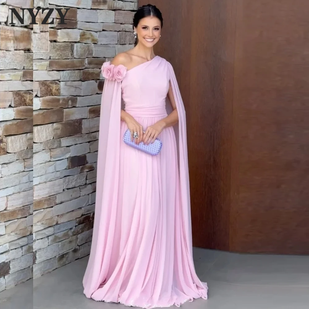 NYZY E461 Customized Chiffon Rosettes One Shoulder Women Elegant Pink Evening Dresses 2025 Occasion Party Prom Formal Gowns
NYZY E461 Customized Chiffon Rosettes One Shoulder Women Elegant Pink Evening Dresses 2025 Occasion Party Prom Formal Gowns
