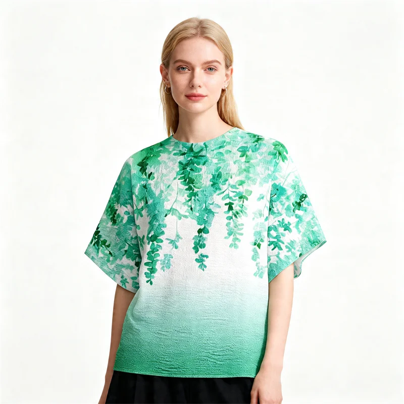 Miyake High-end Design Tie-dye Printed Pleated Tops Temperament Commuting Versatile Short-sleeved T-shirt Women Summer New Style
Miyake High-end Design Tie-dye Printed Pleated Tops Temperament Commuting Versatile Short-sleeved T-shirt Women Summer New Style