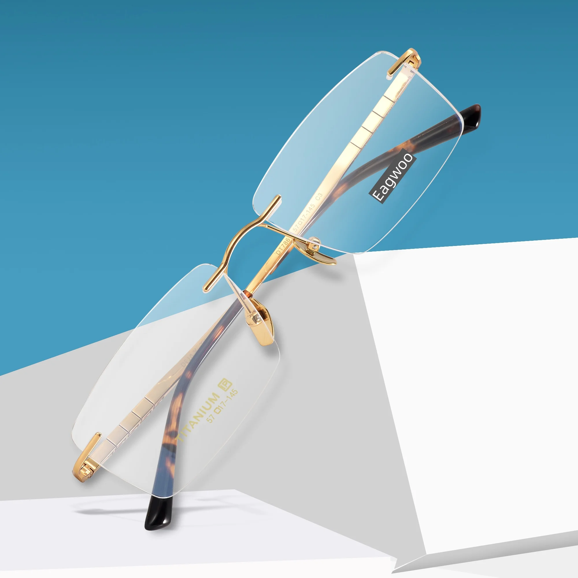 Eagwoo Pure Titanium Eyeglasses Rimless Optical Frame Prescription Spectacle Frameless Glasses For Men Flexbile Temple Big Size
Eagwoo Pure Titanium Eyeglasses Rimless Optical Frame Prescription Spectacle Frameless Glasses For Men Flexbile Temple Big Size