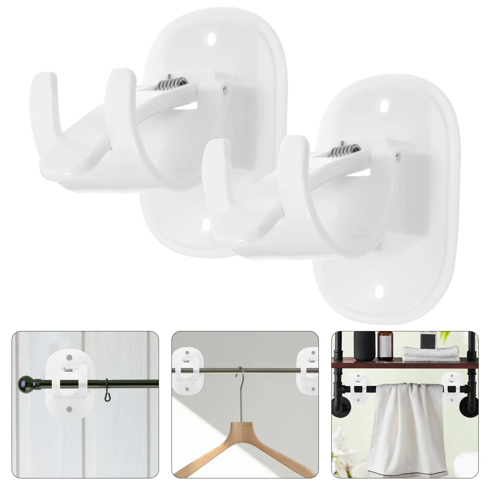 2 Pcs Curtain Rod Hooks No Drill Holders Black Large Size Bathroom Bedroom Kitchen Nail Free Strong Adhesive Plastic
2 Pcs Curtain Rod Hooks No Drill Holders Black Large Size Bathroom Bedroom Kitchen Nail Free Strong Adhesive Plastic
