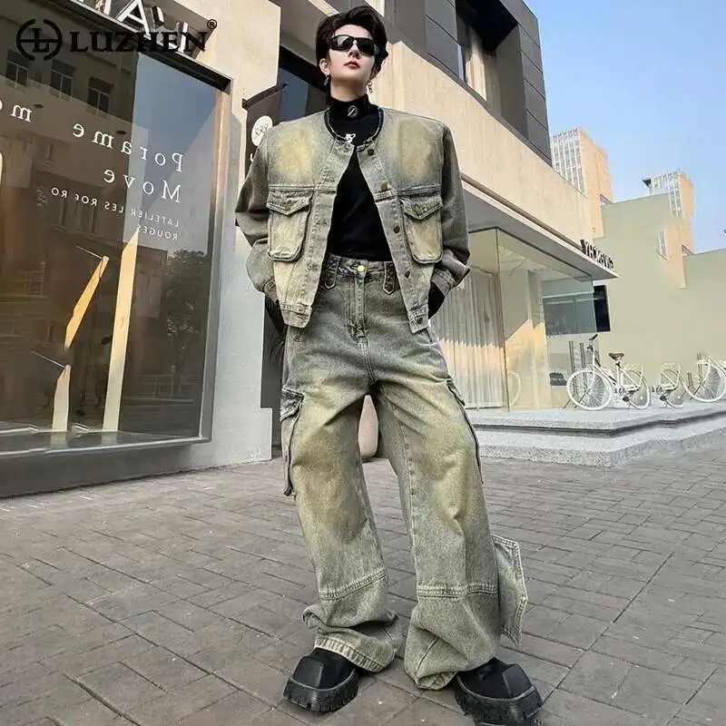 LUZHEN High Street Wornout Washed Retro Denim Male Two-piece Sets Men's Fashion Pockets Decorate Straight Pants 2025 New LZ8833
LUZHEN High Street Wornout Washed Retro Denim Male Two-piece Sets Men's Fashion Pockets Decorate Straight Pants 2025 New LZ8833