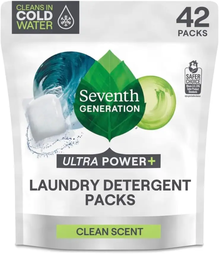 Seventh Generation Laundry Detergent Packs Ultra Power Plus 42 Count 29.6 Ounce
Seventh Generation Laundry Detergent Packs Ultra Power Plus 42 Count 29.6 Ounce