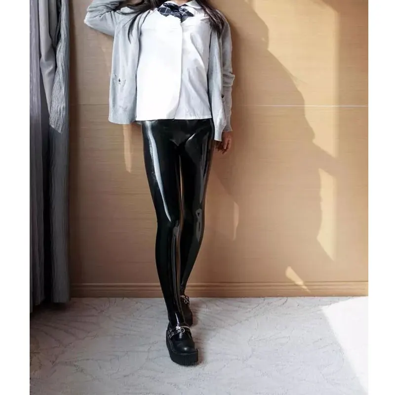 Handmade Black High Waist Sexy Latex Leggings with Feet Socks Rubber Pants Jeans Trousers Bottoms
Handmade Black High Waist Sexy Latex Leggings with Feet Socks Rubber Pants Jeans Trousers Bottoms